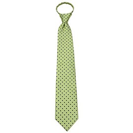 ZIP-12064 - Mens Pre Made Dot Fashion Designer Dots Zipper Necktie