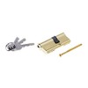 Brass Profile Cylinder with 3 Keys 30 / 45 mm