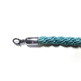 Decorative Rope Safety Queue Stanchion Barrier Rope (72" Braided Aqua Blue Mirror)