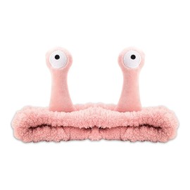 Snail Skincare Headband for Washing Face Makeup Hairbands for Women Elastic Hair Bands for Girls Hair Accessories for Teenagers Pink Spa Headbands for Make Up Head Band for Skin Care Hair Clips