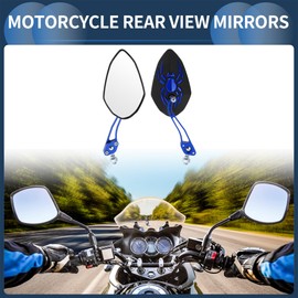 INFINAUTO Motorcycle Rear View Mirrors Bar End Side Mirrors Mount Aluminum Alloy Plastic Gold Tone Adjustable M8/M10 Prismatic Shape