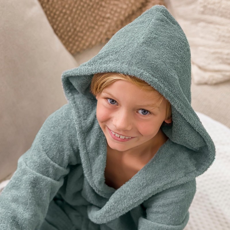 Möve Superwuschel Kids & Teens Hooded Bathrobe 100% Cotton Size