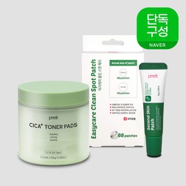 Preeti [Exclusive composition] Trouble emergency suppression set (88 spot patches + 10g skin patches + 50 cica toner pads) / [단독 구성] 트러블 긴급 진압 세트(스팟패치 88패치+스킨패치 10g+시카 토너패드 50매입)