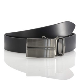 Lindenmann Men's Automatic Leather Belt, Cowhide Leather, Black, black