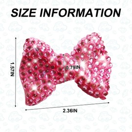 Bling Bow, Handmade diamond butterfly accessories, sequin crystal diamond butterflies, perfect decoration for license plate protectors cell phones and anywhere else you want to sparkle! (Pink Bow)