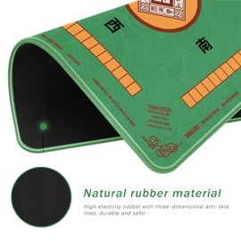 2F22E Mahjong Mat, Noise Reduction Non-Slip Mahjong Mat for Table, 32.4 * 32.4 Inch Mahjong Table Mat for Poker, Board Table Mat, Dominoes, Tile,Card Games (Green)