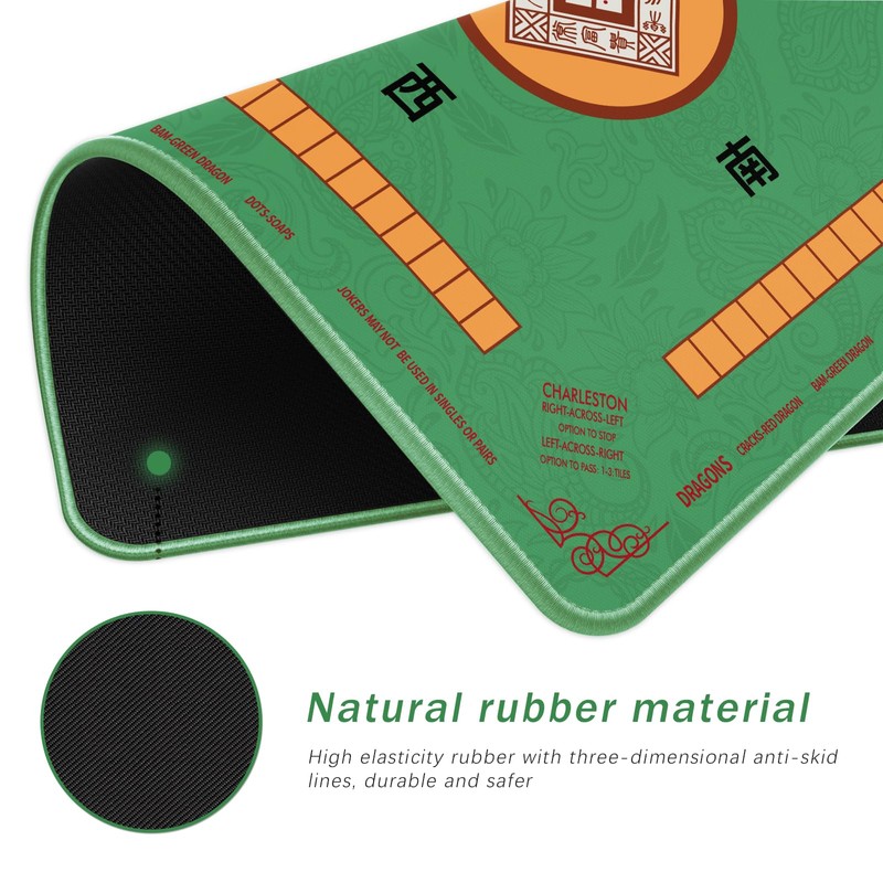 2F22E Mahjong Mat, Noise Reduction Non-Slip Mahjong Mat for Table,