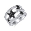 Bling Jewelry Celestial Star and Moon Statement Ring Black White