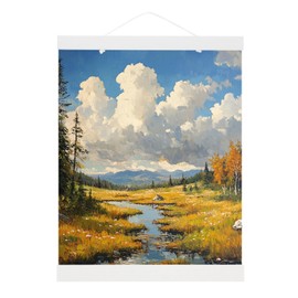 PATIKIL 1 Set Magnetic Poster Hanger Frame 12 Inch Wooden Magnet Picture Hangers Frames Wide Hanging Kit for Photos, Pictures, Artwork, Maps, White