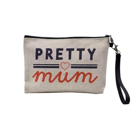 Tasche aus Leinen – zertifiziert Best Family Englisch Cousin Brother Sister Mum Dad Mommy Father Mother – Kosmetiktasche aus Leinen in Leinenoptik – Kulturbeutel – Geldbörse, Pretty Mummy, 23.5 x 15