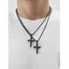 4mm Black Moissanite Necklace for Men Women Diamond Cross Pendant