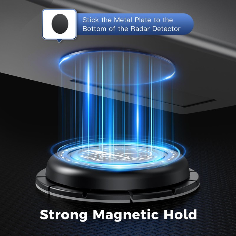 Upgraded Magnetic Radar Detector Dashboard Mount with N52 Magnets, Adhesive