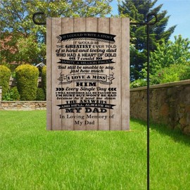 fuzes.f in Memory of Dad Flag Cemetery Decoration Fathers Day Memorial Flag Loss of Dad Flag Yard Flag Farmhouse Decor Yard Holiday Seasonal Outdoor Decor