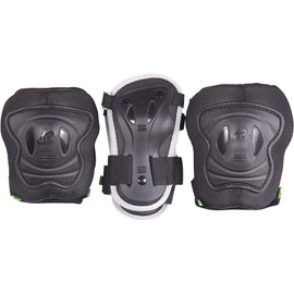 K2 30E1220 Unisex Youth Skates Exo Jr Pad Set - Black - Grey - Green - XS (Knee: A:23-27cm W:21-25cm / Elbow: A:19-22cm B:17-20cm / Wrist: A:15-17cm W:12-14cm) - 30E1220