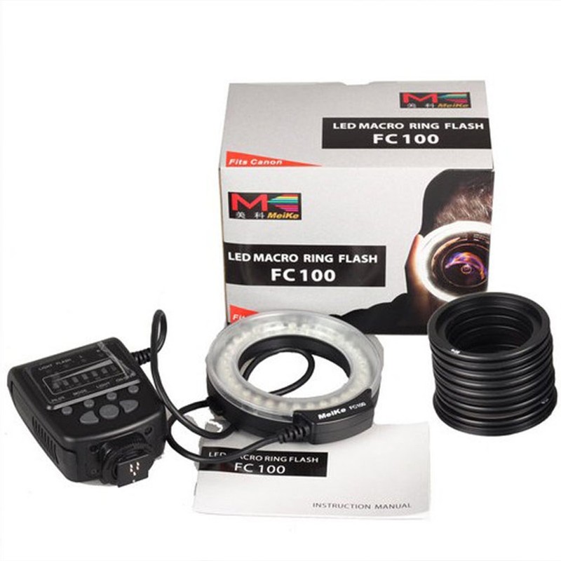 Meike LED Macro Ring Blitzlicht FC-100 Kompatibel mit Canon Nikon
