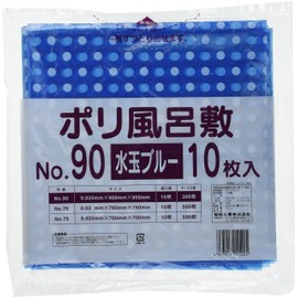 Fukusuke Industries Poly Furoshiki Polka Dot Blue 3.5 inches (90 mm) Thickness 0.001 inches (0.035 mm) x 35.4 inches (900 mm) x 35.4 inches (900 mm) x 10 Sheets