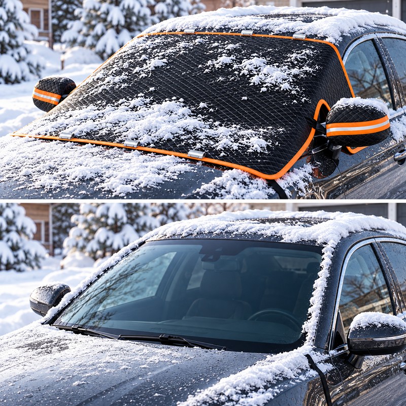 Car Windshield Snow Cover for Winter Protection – Magnetic Frost