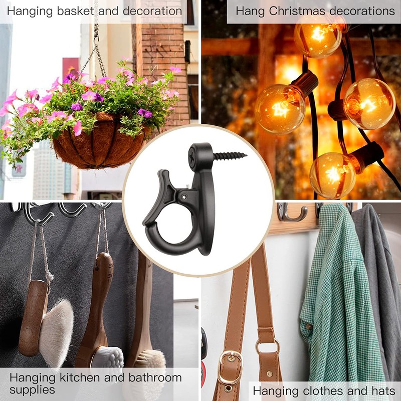 GEZIDEA Light Hanger Hooks,String Light Hooks,Screw-in Hooks for Hanging String