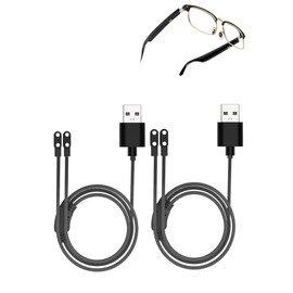 WUNIAK Charging Cable for Enzriev Voice Control Smart Glasses-Bluetooth Sunglasses, Magnetic USB Charging Cable USB Flexible Charger Cord Cable Accessories for Enzriev ，（2 Pack）