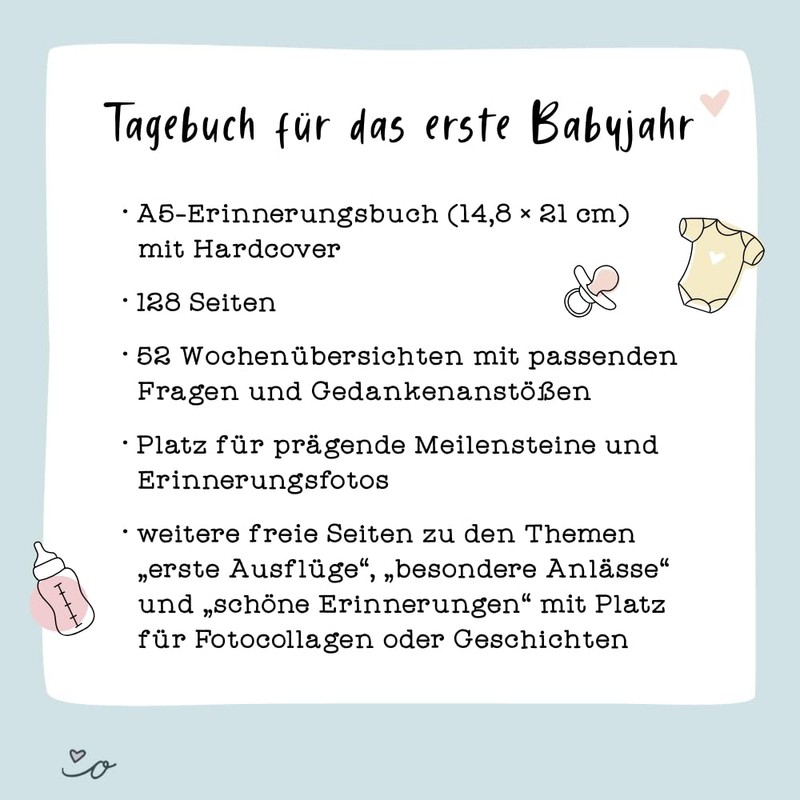 Odernichtoderdoch Baby Diary "Kleine Glasmomente" - Diary for the First