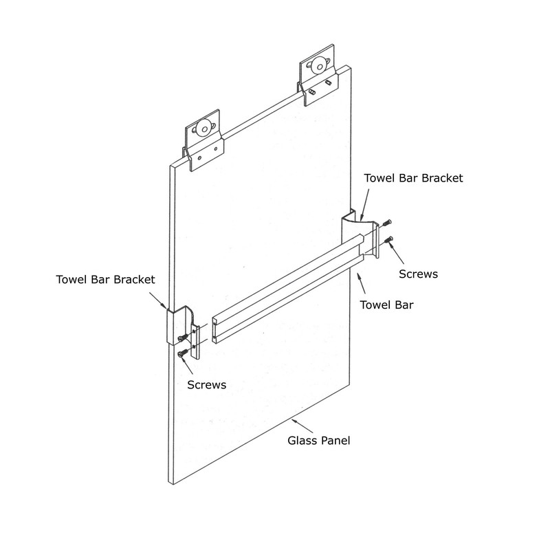 Gordon Glass Brushed Nickel Sliding Frameless Shower Door Single Towel