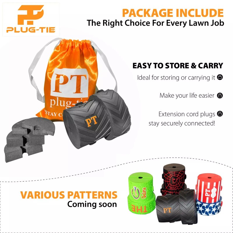 Plug-Tie Cord Safety Cover for Electrical Corded Lawn Equipment