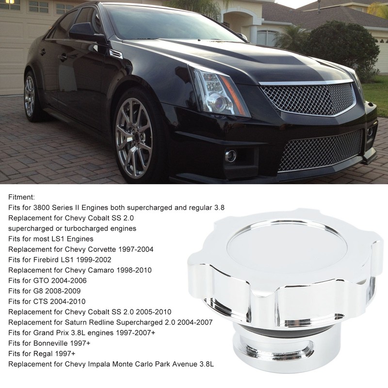 Oil Cap Aluminium Alloy Polished Oil Inlet Cover Cap Replacement