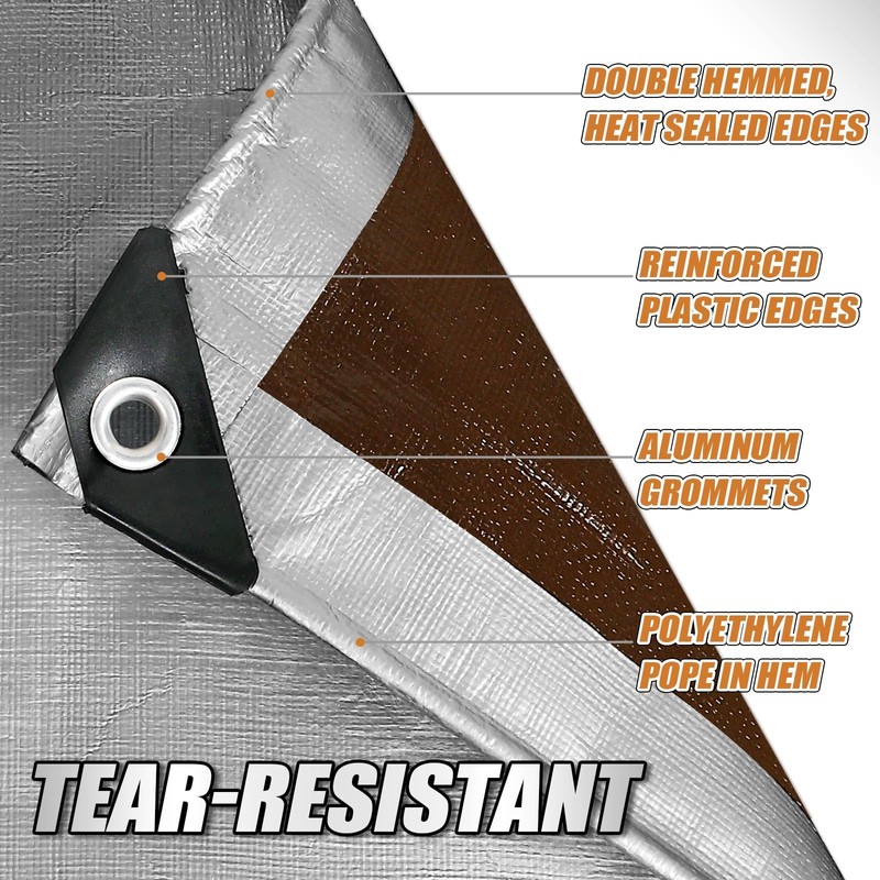 CAMPMAC Tarps Heavy Duty Waterproof 12x20 Ft, 10 Mil Thick,