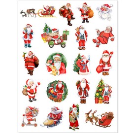 500 Pcs Vintage Christmas Stickers Retro Santa Stickers for Scrapbooking Christmas Decorations Envelopes Gifts Tags Teachers Students Teenager Kids DIY Arts Crafts Gift Wrap, 25 Sheets