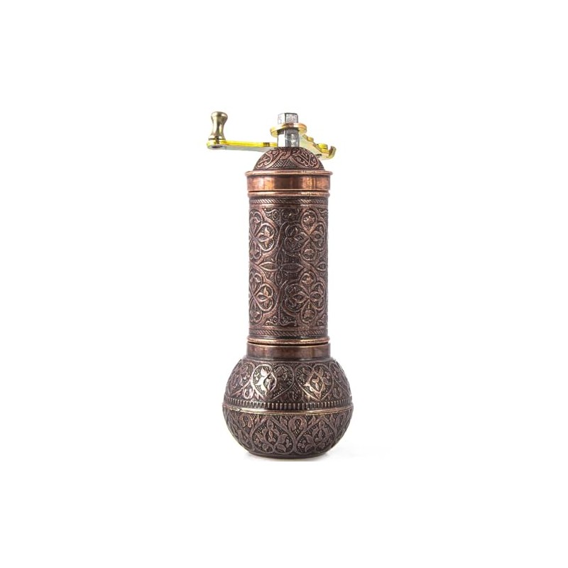 Glios Decorative Handmade Coffee Grinder, Refillable Turkish Spice Mill, Manual
