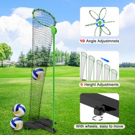 Volleyball Setter Trainer Net - Adjustable Height Volleyball Target Net | Volleyball Rebounder for Practice High Lobs, Quick Sets, and Challenging Digs