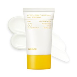 celimax Pore+Skin Clarifying Daily Sunscreen | SPF 50 de amplio espectro, protector solar con TXA y niacinamida, antiadherente, sin yeso blanco, para 