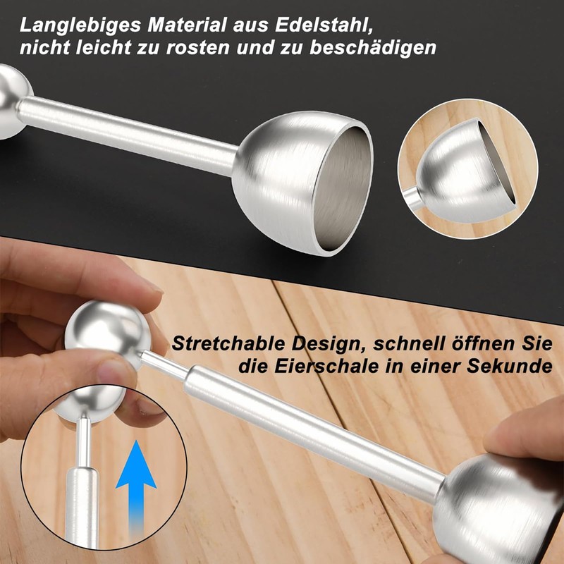 Yuannee Egg Opener Tool,Stainless Steel Peeler Cracker Topper Egg Separator