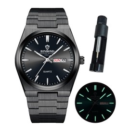 BINBOND Watches for Men Stainless Steel Classic Luxury Business Dress Analog Quartz Casual Date Mens Wrist Watches Montre Homme Waterproof Luminous