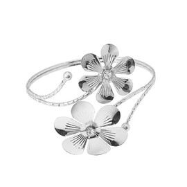 Azusa Sun Butterfly Arm Cuff Upper Arm Cuff Bracelet for Women Boho Open Bangle Flower Armlet Armband Gothic Beach Holiday Jewelry（Color F）