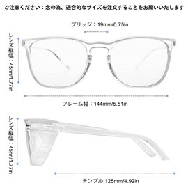 B.ANGEL Pollen Glasses, Goggles, Pollen Glasses, Anti-Fog, Blue Light Cut, Dust, Pollen, UV Rays, Transparent, Lightweight, Fashion, Protective Glasses for Men and Women