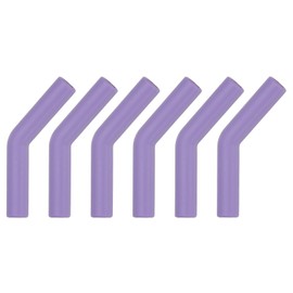 uxcell 6Pcs Silicone Straw Tips, Silicone Straw Elbows Tip, Soft Reusable Metal Straw Covers Fit for 10mm/0.39" OD Stainless Steel Straws, Purple