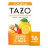 TAZO Herbal Tea Bags, Digestion Harmony Lemon Lychee Ginger, 16