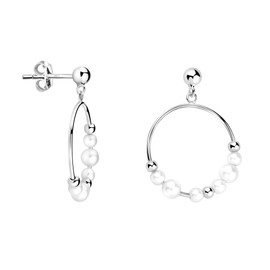 SOFIA MILANI - Women's Earrings 925 Silver - Circle Pearl Dangle Earring - E2356
