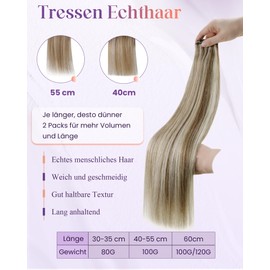 LaaVoo Real Hair Extensions Brown Highlight Hair Wefts Real Hair for Sewing Double Weft Light Brown Platinum Blonde Hair Extensions Real Hair Weft Extensions Straight #P8/60 40 cm 100 g