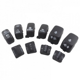 Switch Caps Set Black for Harley Davidson FLHTCU, FLHTK, FLTR 96-13