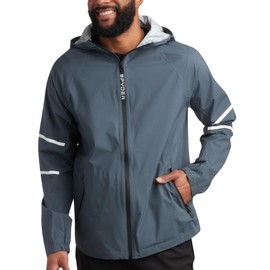 Spyder Mens Rain Jacket - Waterproof Lightweight Hooded Windbreaker, Outerwear Jacket for Golf, Hiking and Outdoor (S-XL), Size Medium, Dark Slate Reflective Taping