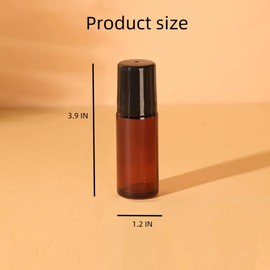 2 Pcs 30ml Glass Empty Roller Bottles, Deodorant Roll On Bottles Deodorant Containers,Roller ball deodorant container, Empty Roller Ball Bottles For Essential Oils Perfume Cosmetics (2pcs Round Brown)