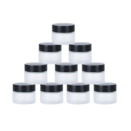 9 Packs 5g Small Glass Jars with Lids and Inner Liners,Frosted White Cream jar Cosmetic Container Storage Jars,Refillable Travel Jars for Lip Balm Eye Cream,Lotion,Toners,Eyeshadow