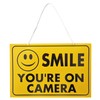 3 x CCTV Sign Yellow Smile You're on Camera High