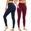 YOUNGCHARM 4 Pack Leggings with Pockets for Women,High Waist Tummy