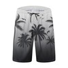 FT FENTENG Mens Swim Trunks for Men, Black Grey Palm