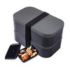 Stackable Bento Box with Utensils Microwave Safe, All-in-One Meal Prep