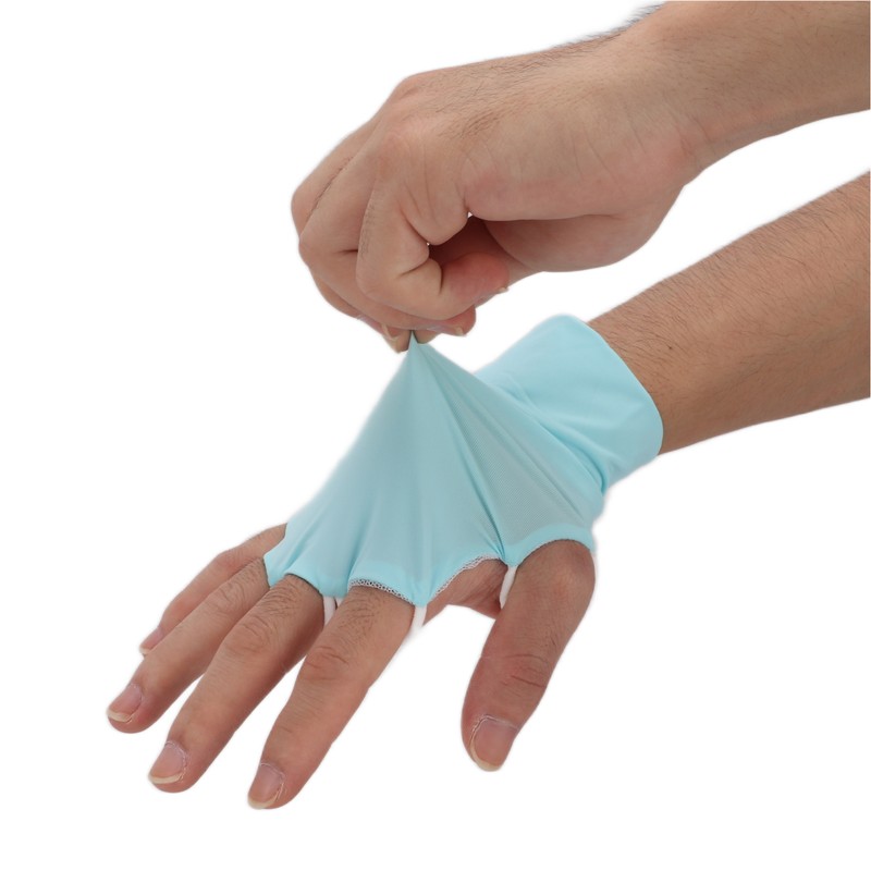 Half Finger Gloves Breatheable UV Protection Ice Silk Outdoor Gloves