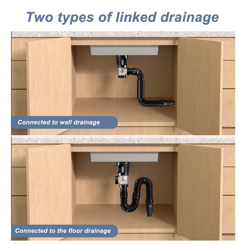 BLAZDEVE Siphon with Drain Fitting, Drain Pipe Kit for Sink,
